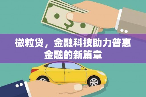 望谟微粒贷，金融科技助力普惠金融的新篇章
