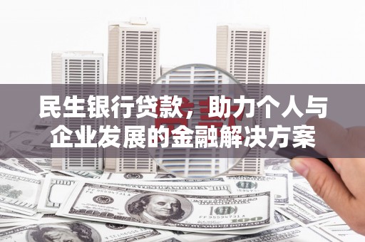 望谟民生银行贷款，助力个人与企业发展的金融解决方案