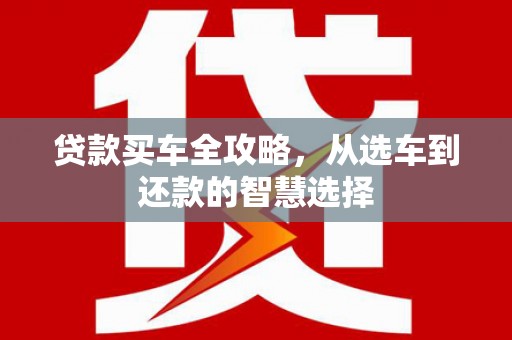 望谟贷款买车全攻略，从选车到还款的智慧选择