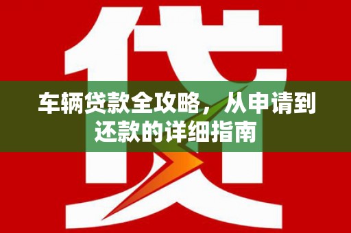 望谟车辆贷款全攻略，从申请到还款的详细指南