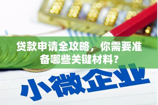 望谟贷款申请全攻略，你需要准备哪些关键材料？