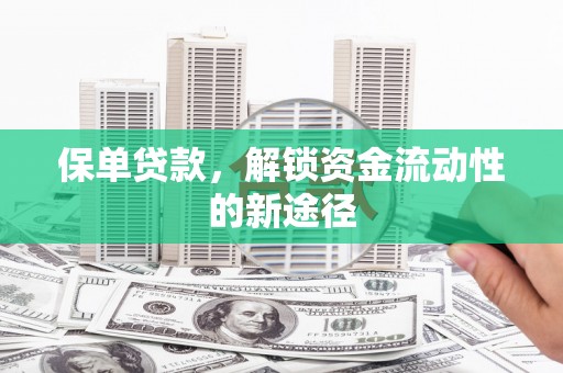 望谟保单贷款，解锁资金流动性的新途径