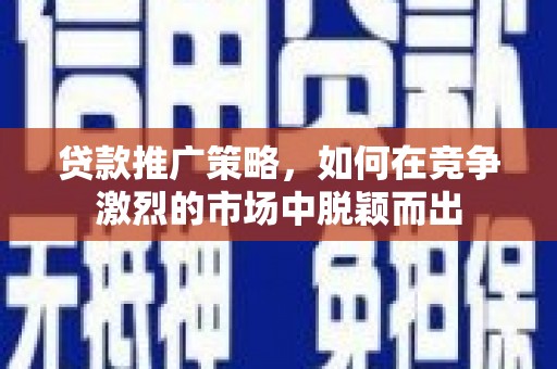 望谟贷款推广策略，如何在竞争激烈的市场中脱颖而出