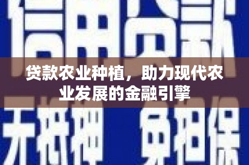 望谟贷款农业种植，助力现代农业发展的金融引擎