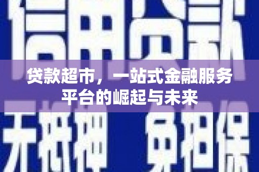 望谟贷款超市，一站式金融服务平台的崛起与未来