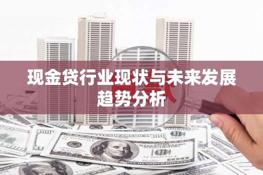 望谟现金贷行业现状与未来发展趋势分析
