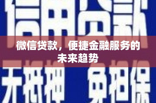 望谟微信贷款，便捷金融服务的未来趋势