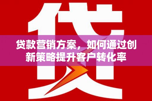 望谟贷款营销方案，如何通过创新策略提升客户转化率