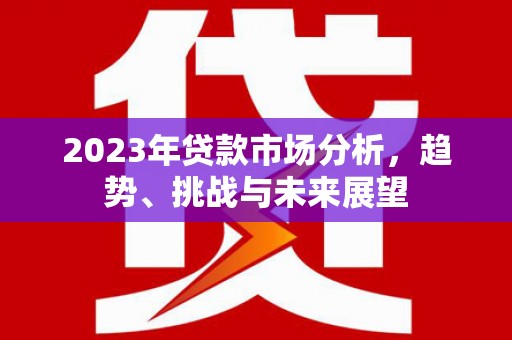 望谟2023年贷款市场分析，趋势、挑战与未来展望