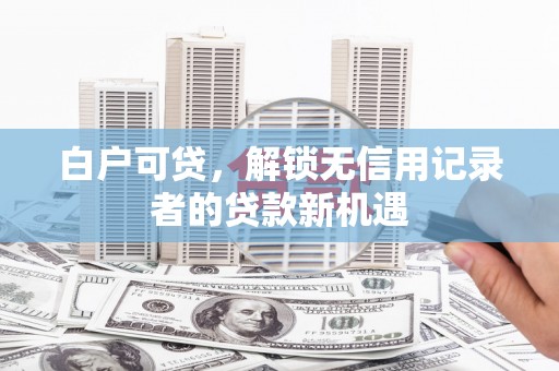 望谟白户可贷，解锁无信用记录者的贷款新机遇