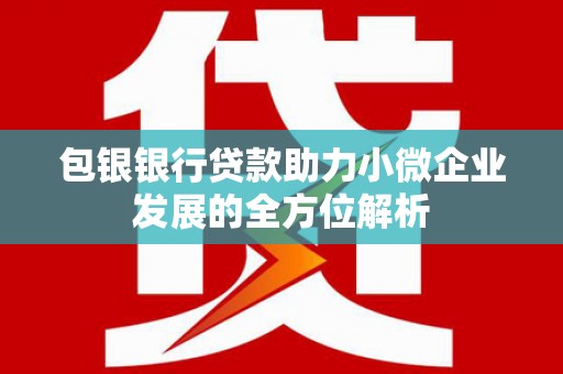 望谟包银银行贷款助力小微企业发展的全方位解析