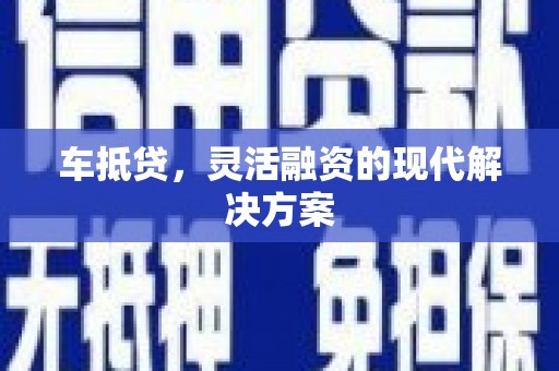 望谟车抵贷，灵活融资的现代解决方案