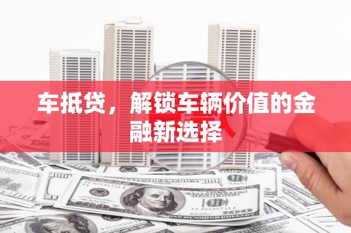 望谟车抵贷，解锁车辆价值的金融新选择