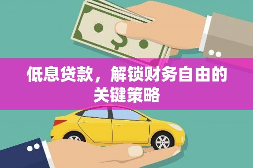 望谟低息贷款，解锁财务自由的关键策略