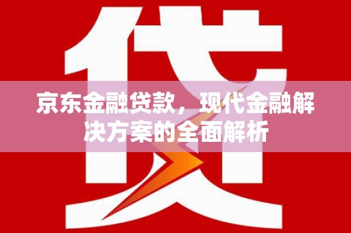 望谟京东金融贷款，现代金融解决方案的全面解析