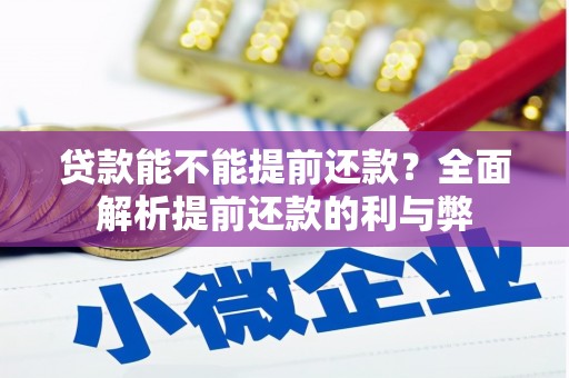 望谟贷款能不能提前还款？全面解析提前还款的利与弊
