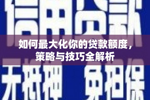 望谟如何最大化你的贷款额度，策略与技巧全解析