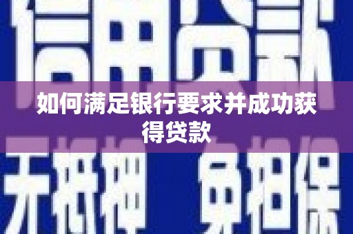 望谟如何满足银行要求并成功获得贷款