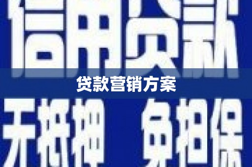 望谟贷款营销方案