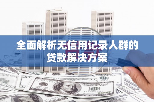 望谟全面解析无信用记录人群的贷款解决方案